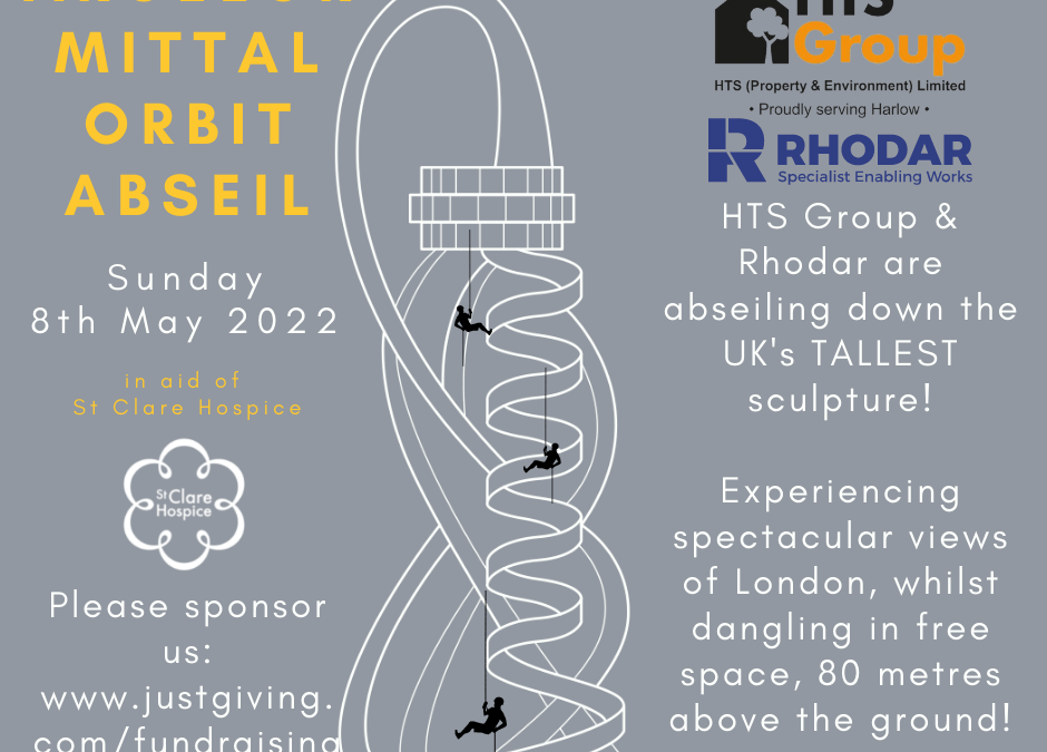 Arcelor Mittal Orbit Abseil to fundraise vital funds for St Clare Hospice